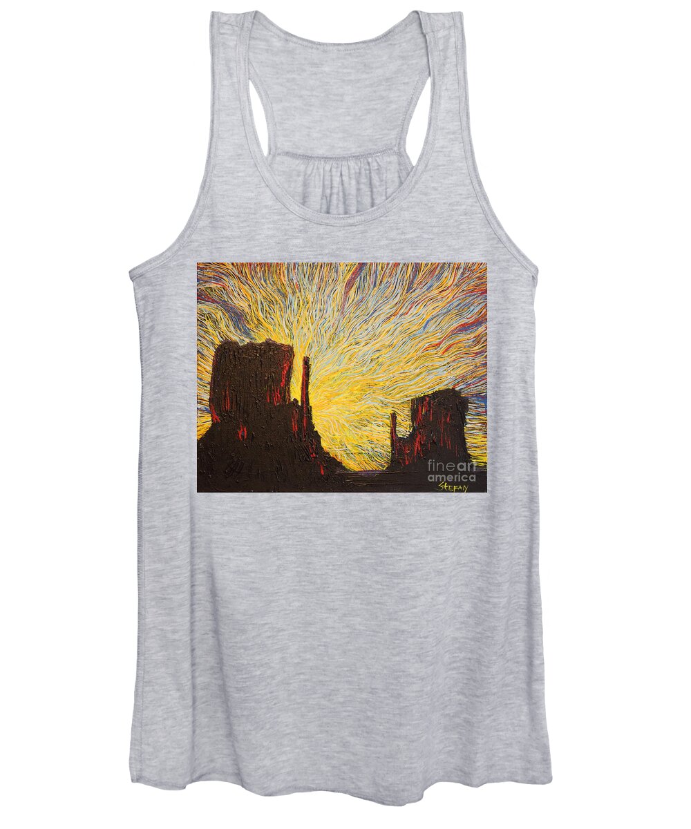 Impressionism Women's Tank Top featuring the painting Gateway To The West by Stefan Duncan