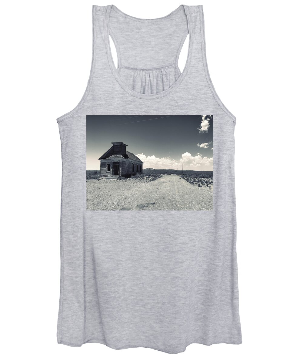Black And White Women's Tank Top featuring the photograph Ghost Church by Brad Hodges