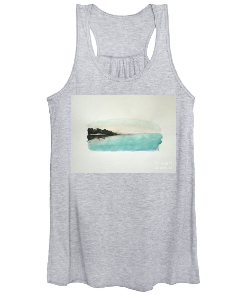 Abstract Women's Tank Top featuring the painting Glory Lake by Vesna Antic