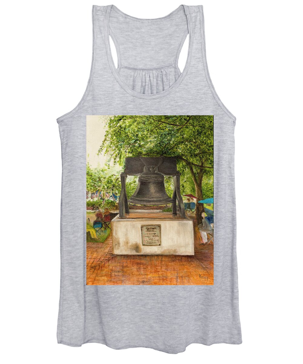 Glover Park Liberty Bell Women's Tank Top featuring the painting Glover Park by Kathy Knopp