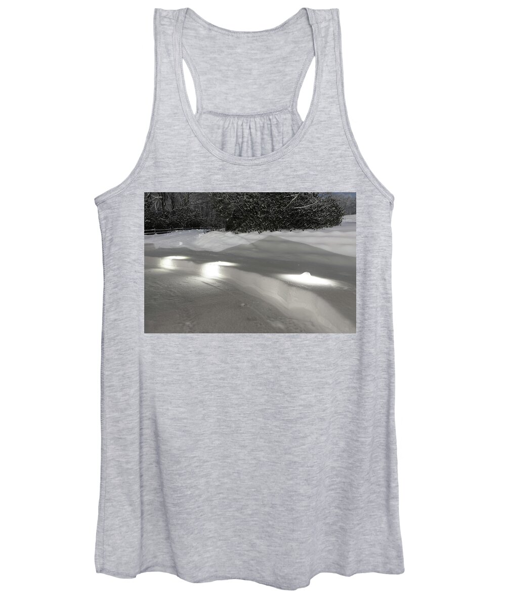 Snow Women's Tank Top featuring the photograph Glowing Landscape Lighting by D K Wall