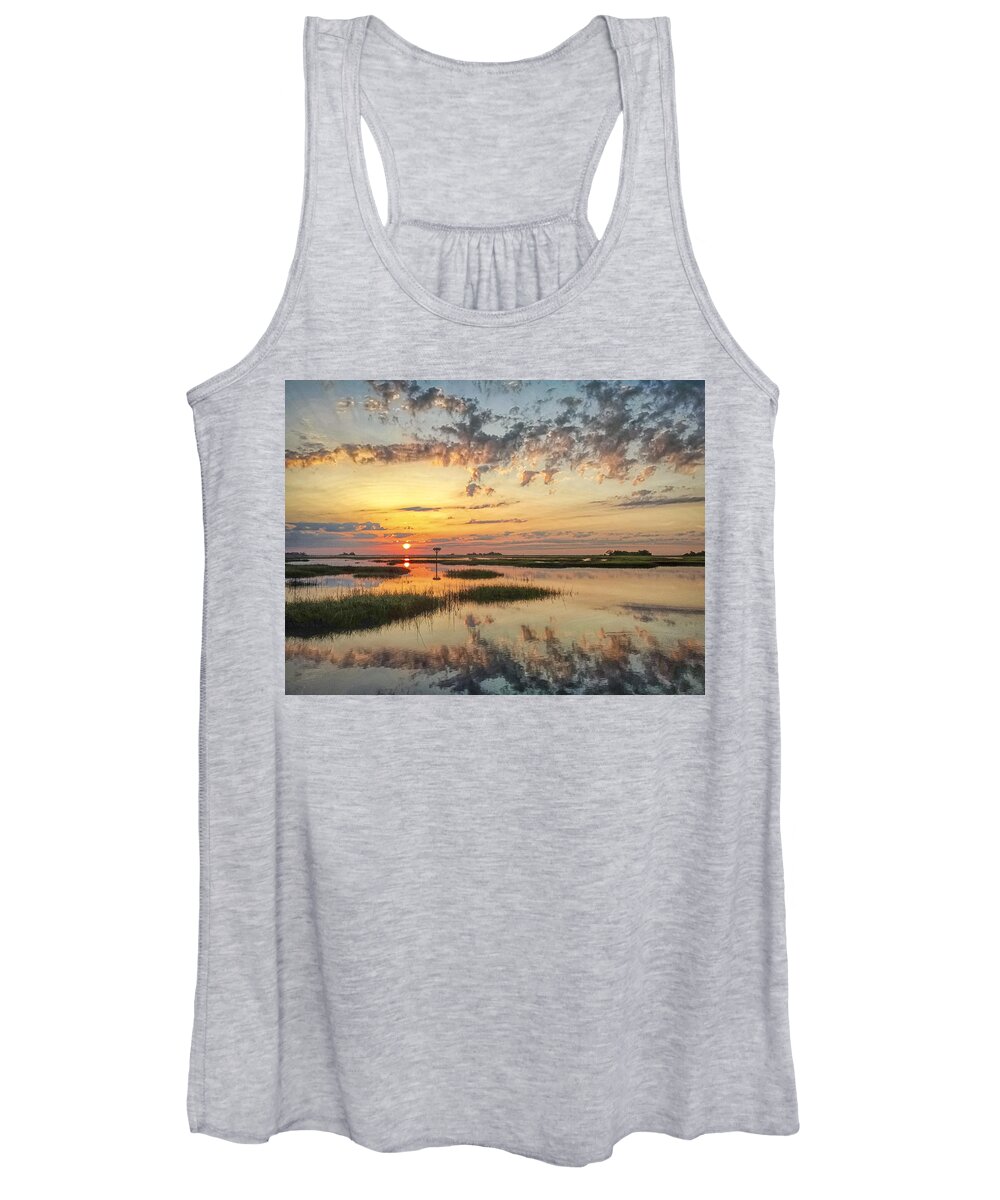 Clouds Women's Tank Top featuring the photograph Sunrise Sunset Photo Art - Go In Grace by Jo Ann Tomaselli
