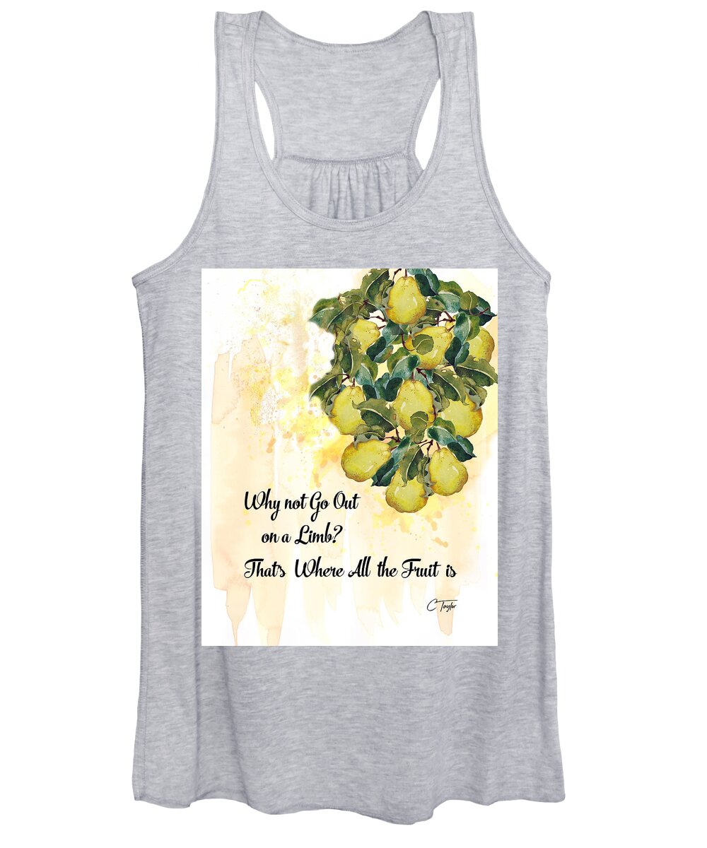 Fruit Women's Tank Top featuring the digital art Go Out on a Limb by Colleen Taylor