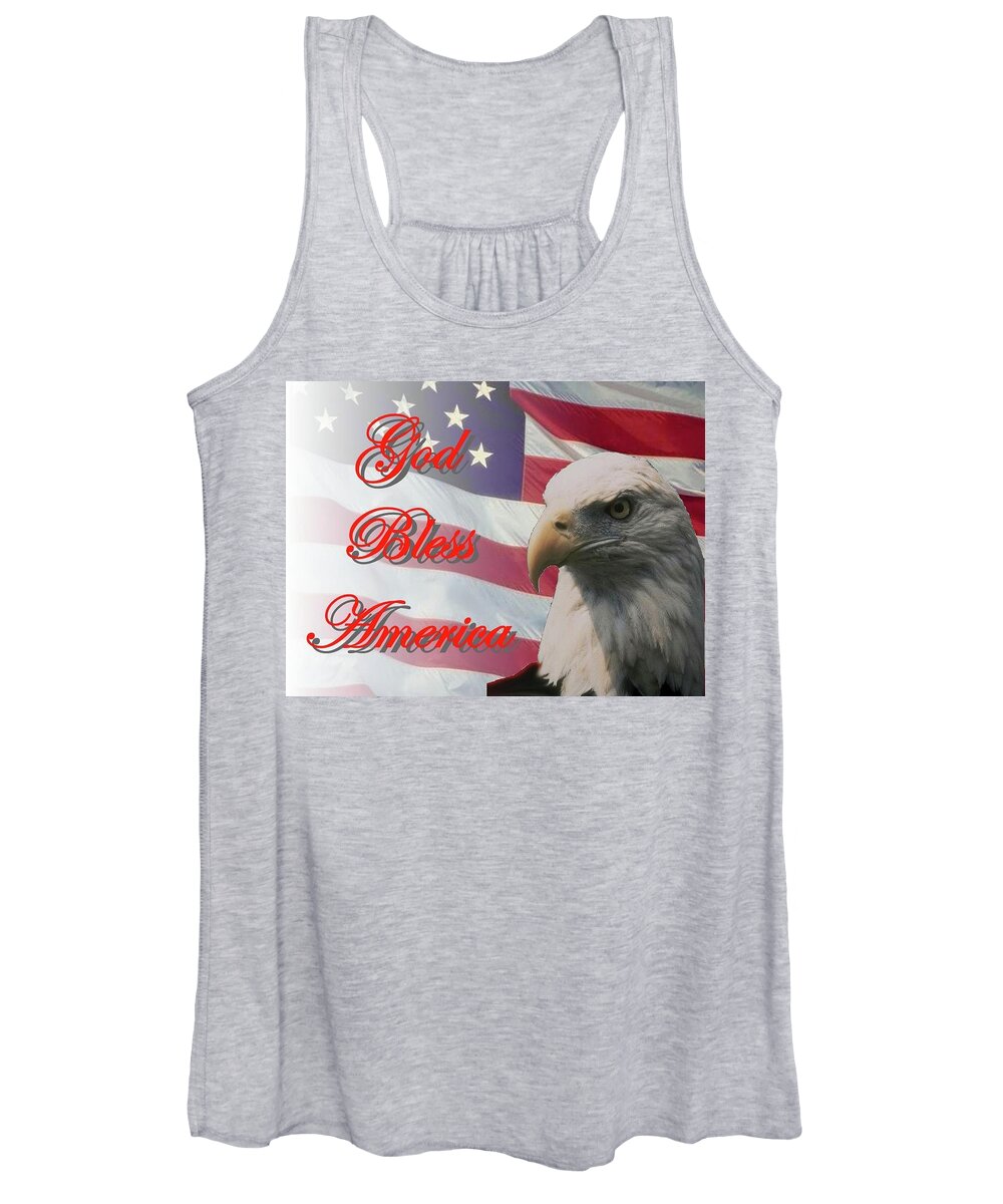 God Women's Tank Top featuring the photograph God Bless America by Jerry Battle