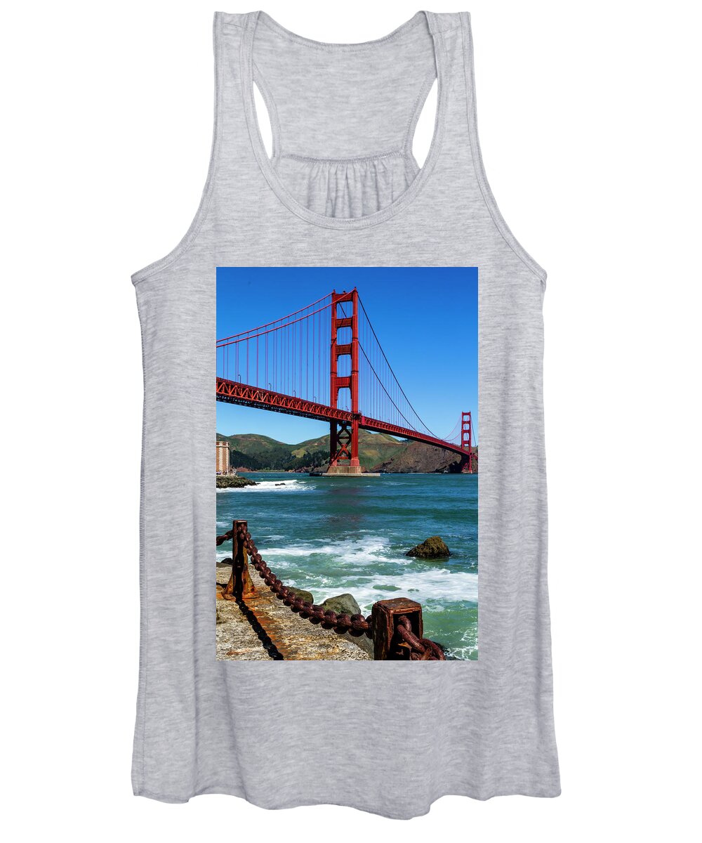 California Women's Tank Top featuring the photograph Golden Gate Bridge from Fort Point by Teri Virbickis