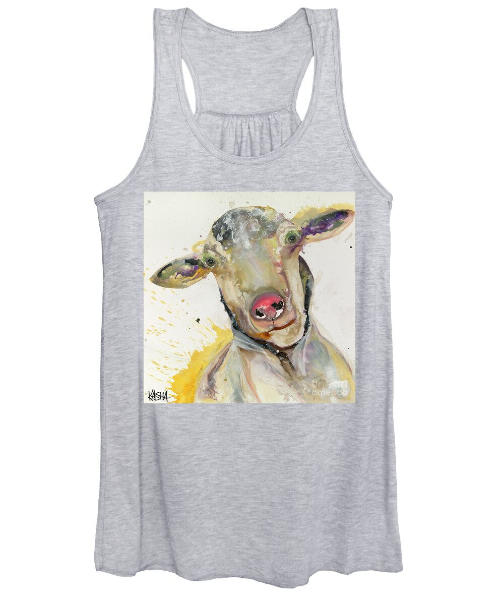 Sheep Women's Tank Top featuring the painting Got Wool by Kasha Ritter