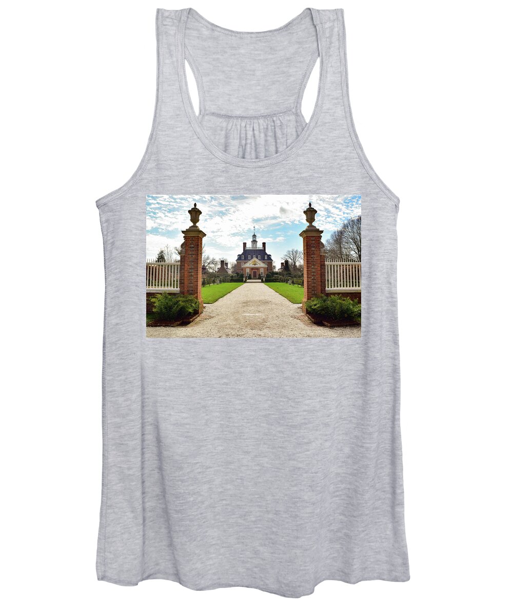Virginia Women's Tank Top featuring the photograph Governor's Palace in Williamsburg, Virginia by Nicole Lloyd