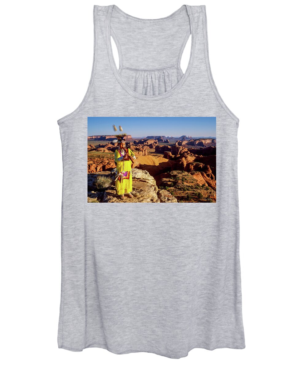 Monument Valley Women's Tank Top featuring the photograph Grass Dancer by Dan Norris