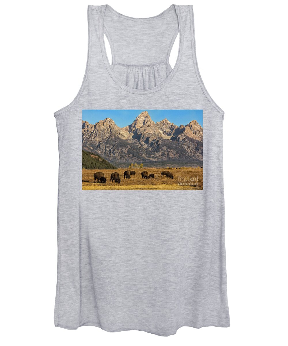 2016 Women's Tank Top featuring the photograph Grazing Under the Tetons Wildlife Art by Kaylyn Franks by Kaylyn Franks