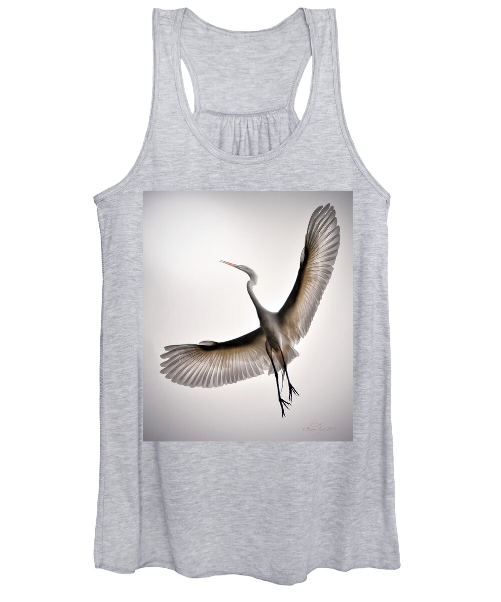 Wildlife Women's Tank Top featuring the photograph Great Egret Majesty by Brian Tada