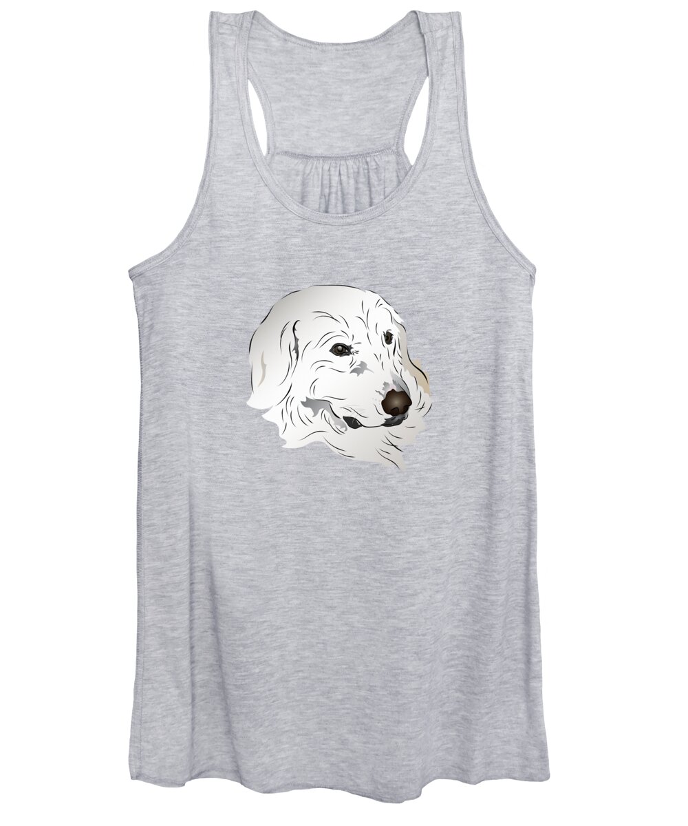 Graphic Dog Women's Tank Top featuring the digital art Great Pyrenees Dog by MM Anderson