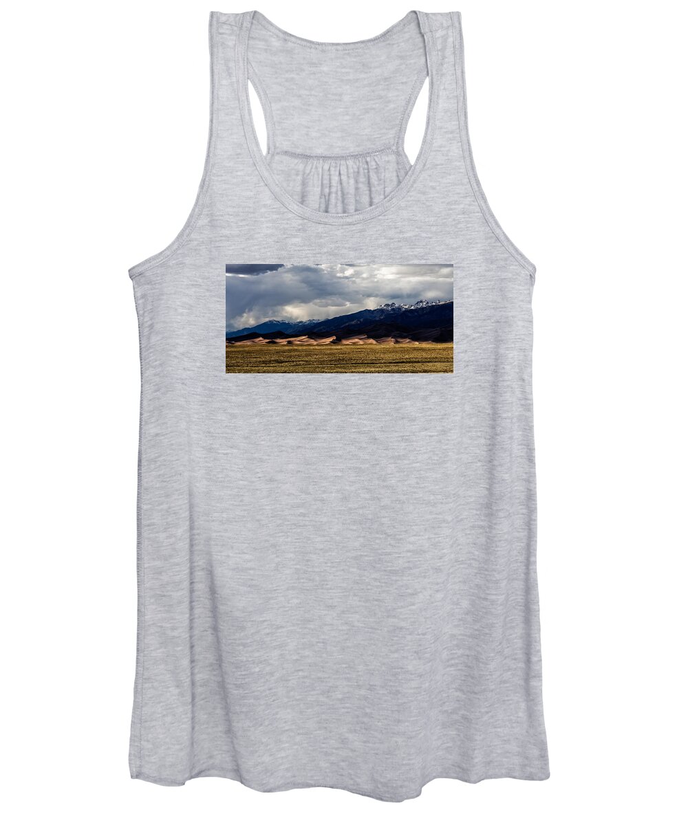 Sand Women's Tank Top featuring the photograph Great Sand Dunes Panorama by Jason Roberts