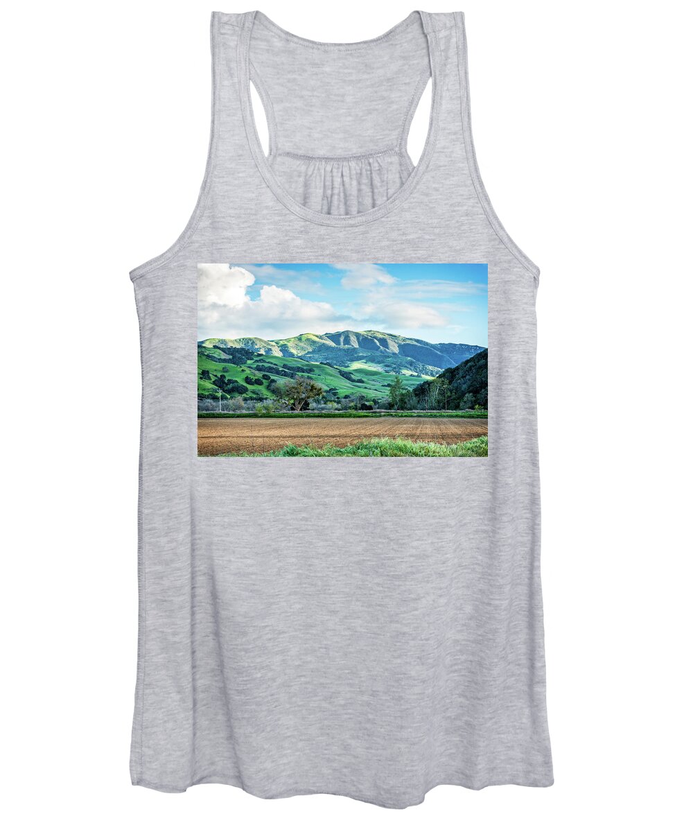 Mountain Women's Tank Top featuring the photograph Green Mountains by Paul Johnson