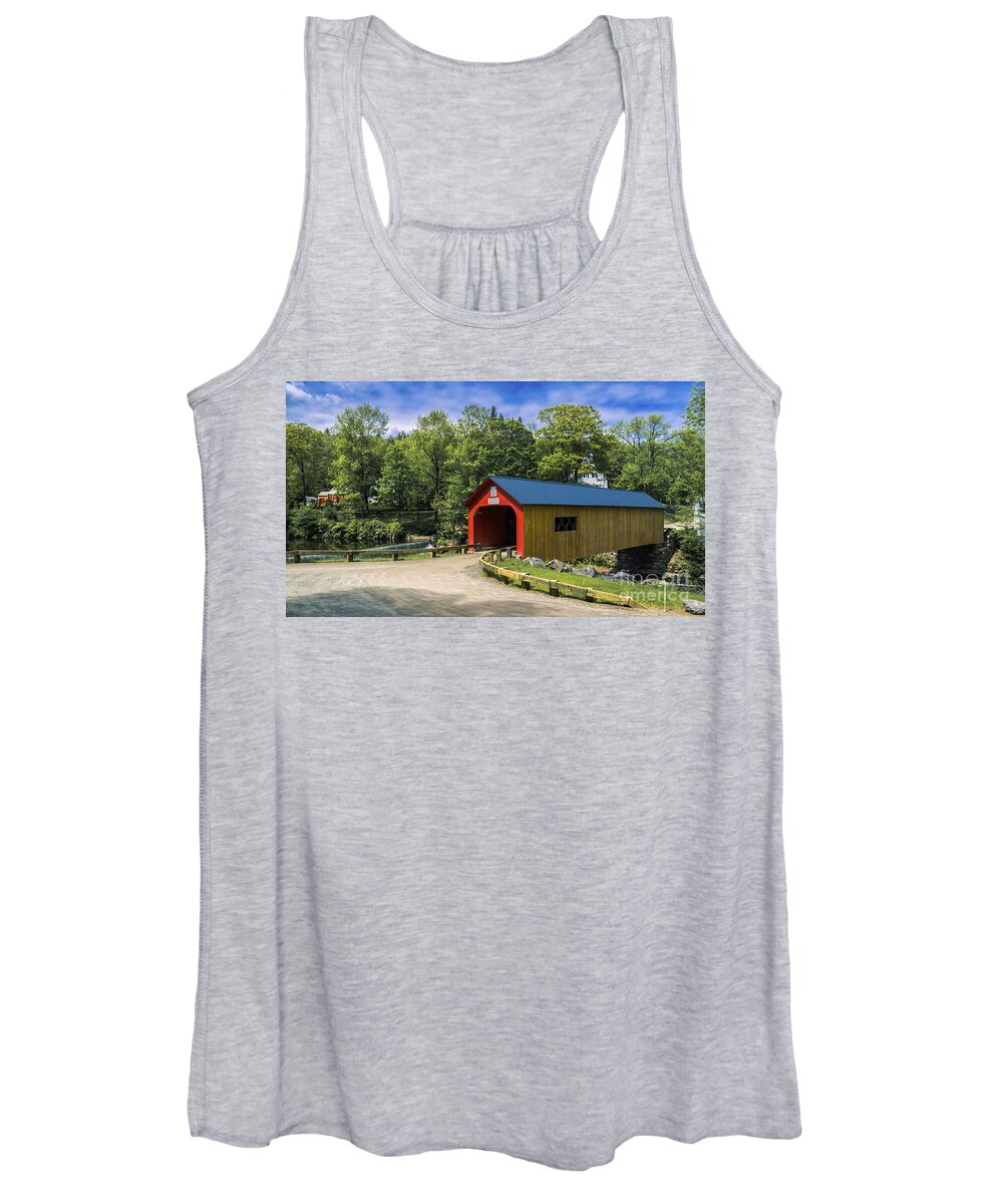 Green River Covered Bridge Women's Tank Top featuring the photograph Green River Covered Bridge by Scenic Vermont Photography