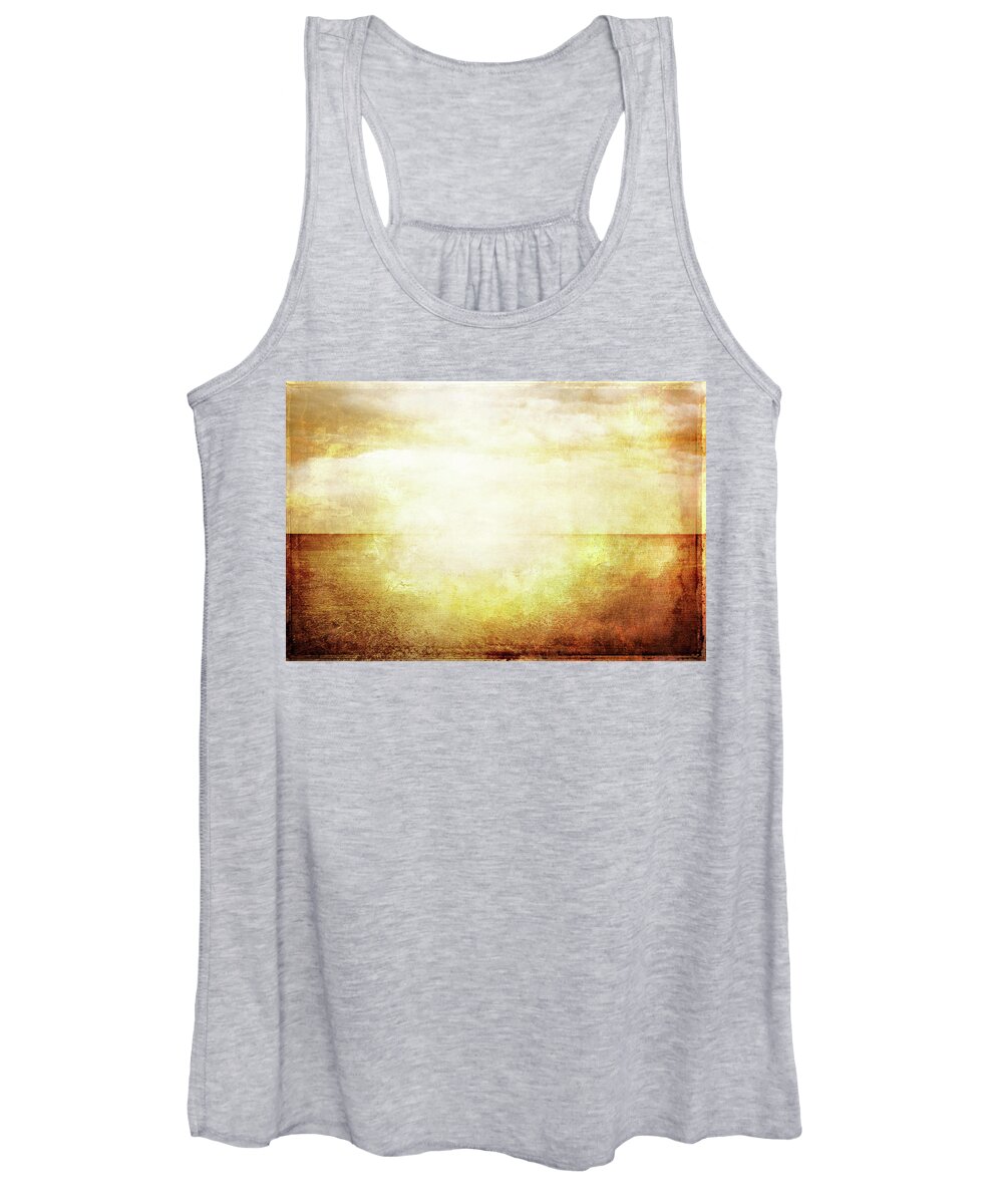 Sea Women's Tank Top featuring the photograph Grungy vintage image of sea and sky in sunlight by GoodMood Art
