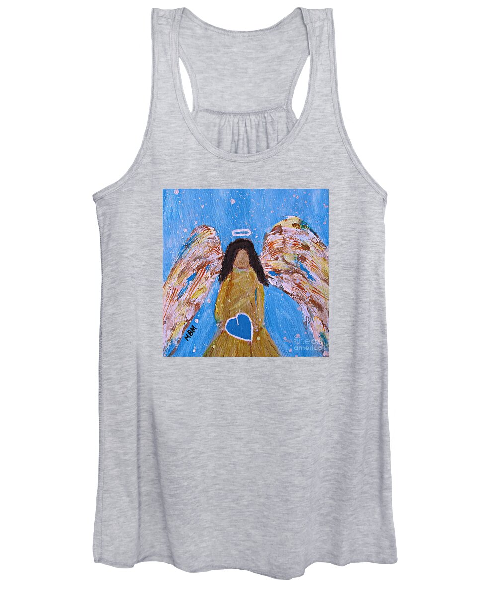 Angel Women's Tank Top featuring the painting Guardian Angel by Mary Mirabal
