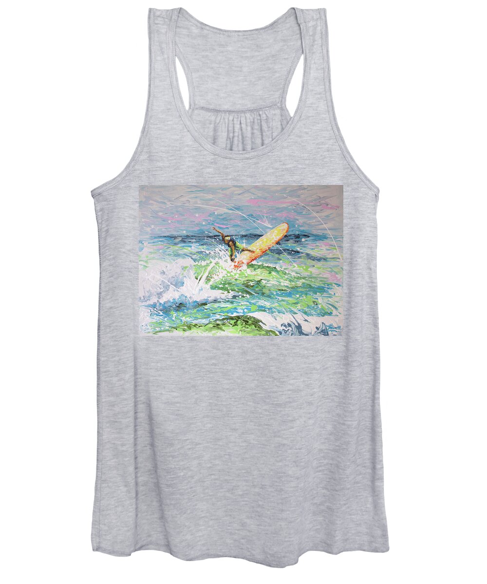 Surf Art Women's Tank Top featuring the painting H2Ooh by William Love