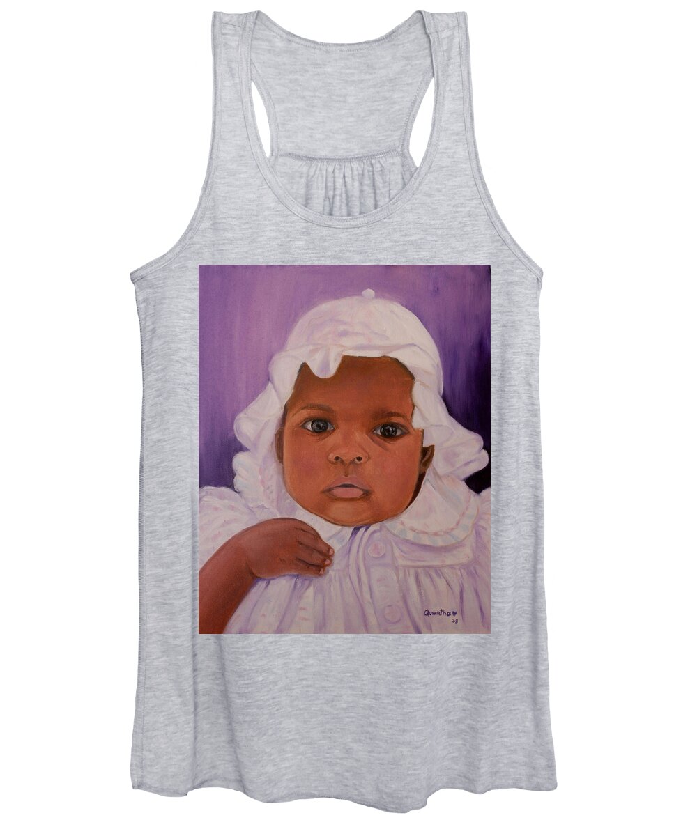Haiti Women's Tank Top featuring the painting Haitian Baby Orphan by Quwatha Valentine