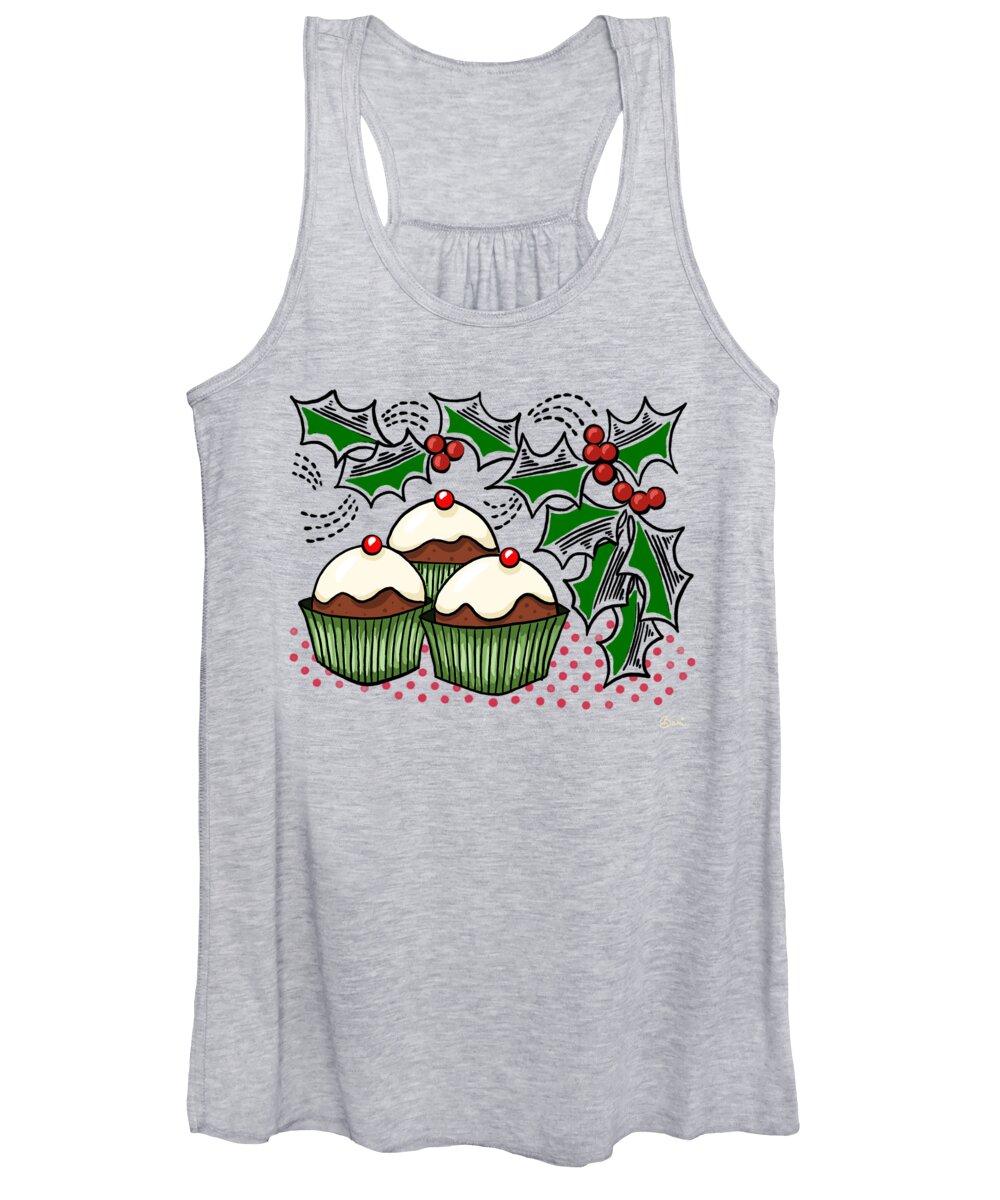 Baking Women's Tank Top featuring the painting Happy Holiday Baking by Little Bunny Sunshine