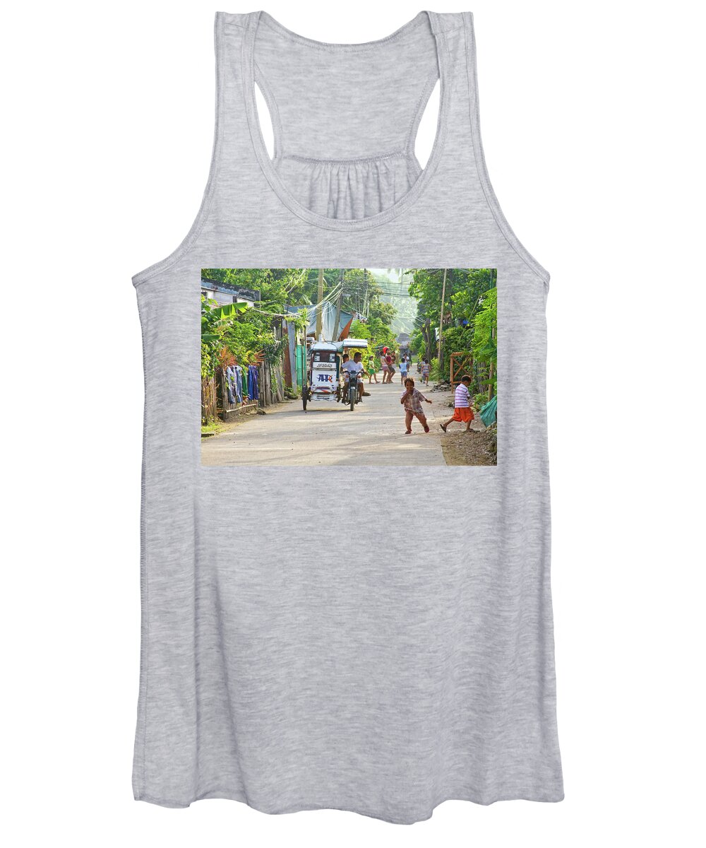 Insogna Women's Tank Top featuring the photograph Happy Philippine Street Scene by James BO Insogna