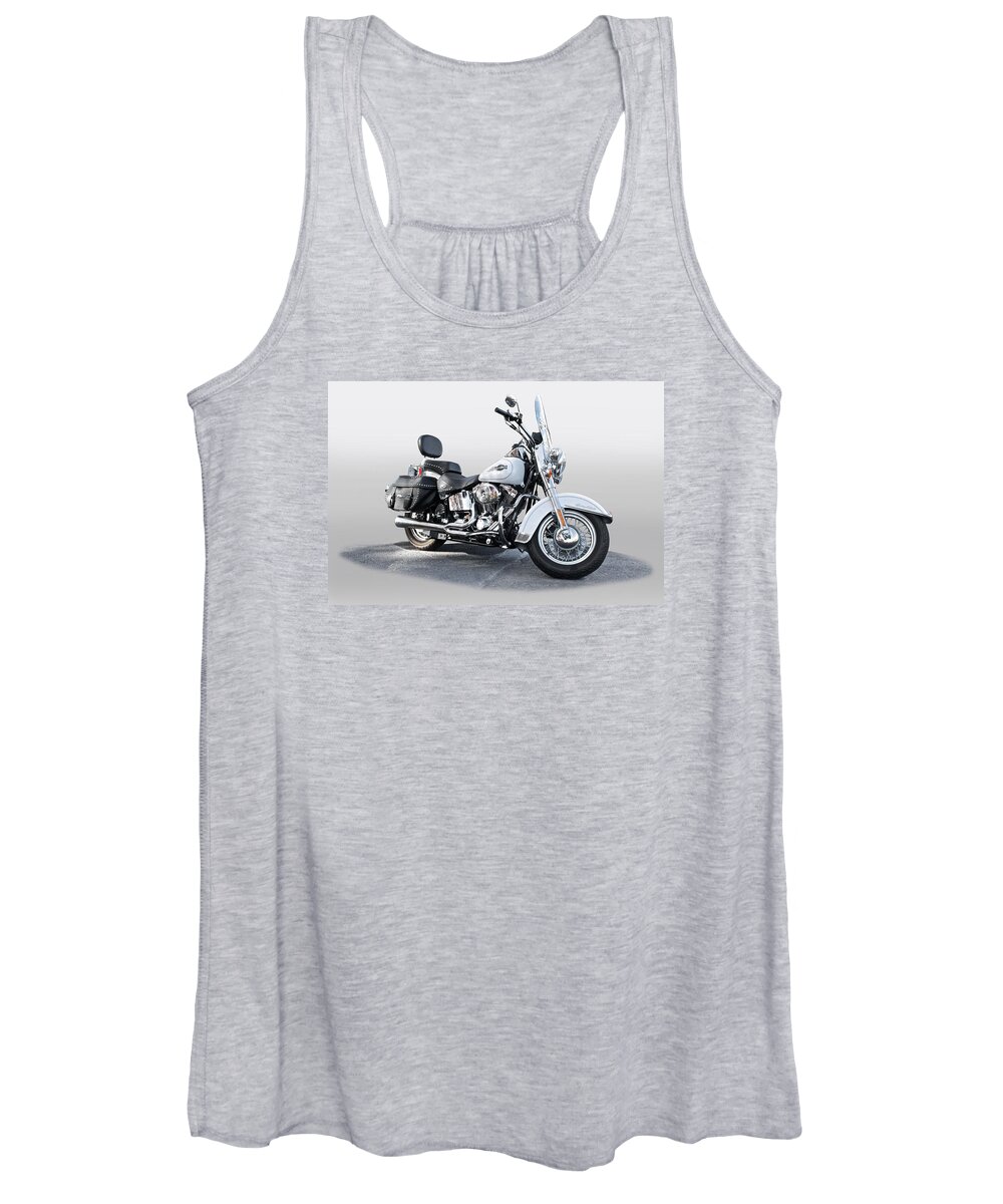 Art Women's Tank Top featuring the photograph Harley Davidson Heritage Softail by Dave Koontz