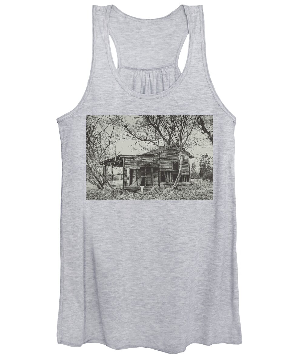 Haw River Women's Tank Top featuring the photograph Haw River Log Home by Cynthia Wolfe