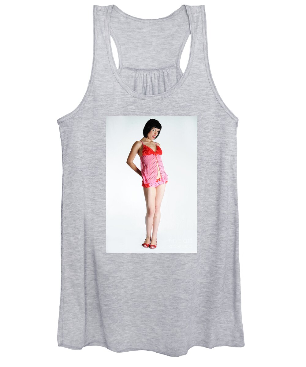 Pink Women's Tank Top featuring the photograph Hay what did I do? by Robert WK Clark