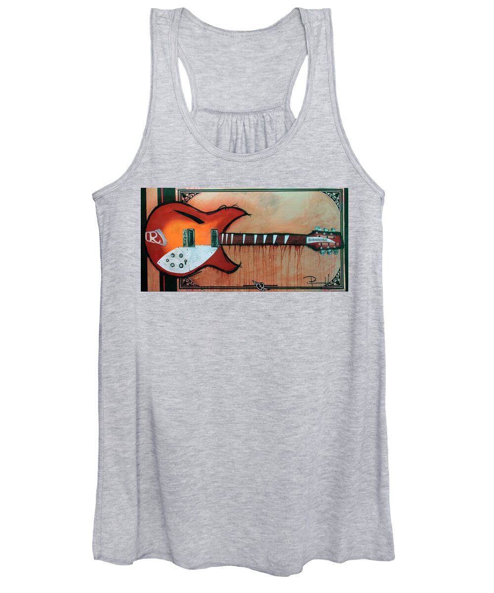 Rickenbacker Women's Tank Top featuring the painting Heartbreaking 12 String by Sean Parnell