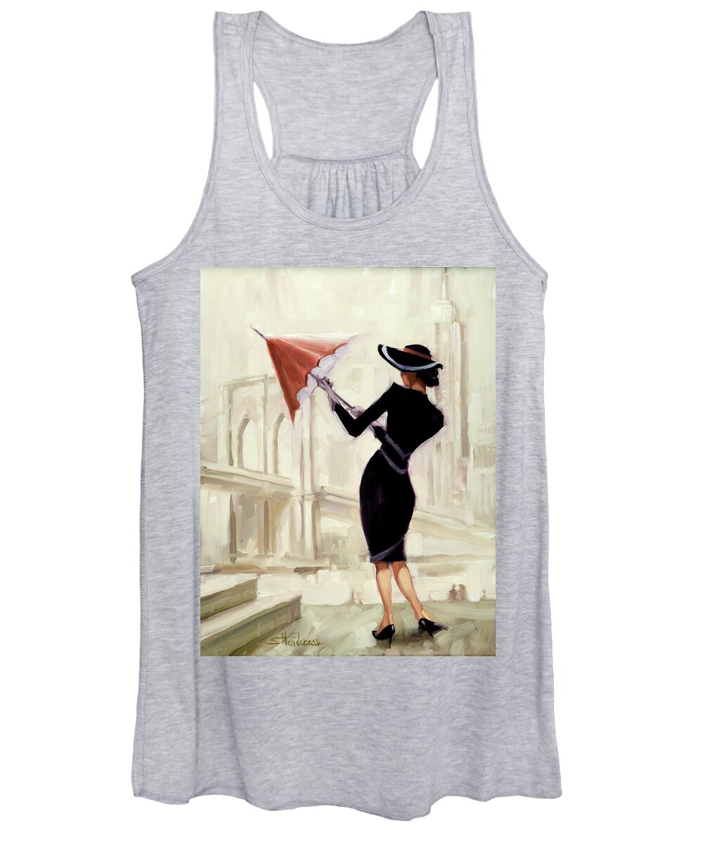 Fashion Women's Tank Top featuring the painting Hello New York by Steve Henderson