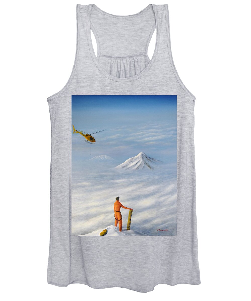 Snow Women's Tank Top featuring the painting High On Altitude by Torrence Ramsundar