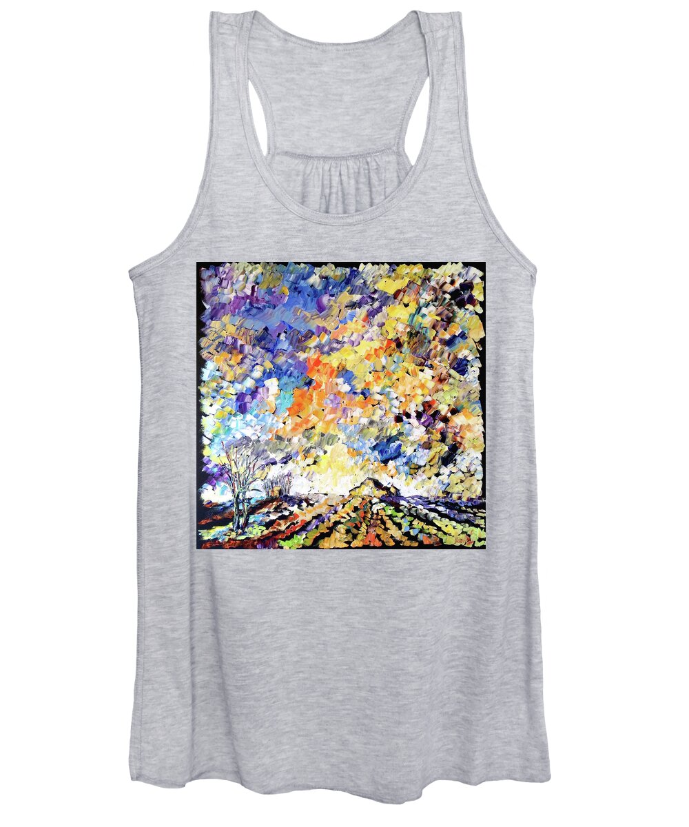 Landscape Women's Tank Top featuring the painting Higher Ground by Carrie Jacobson