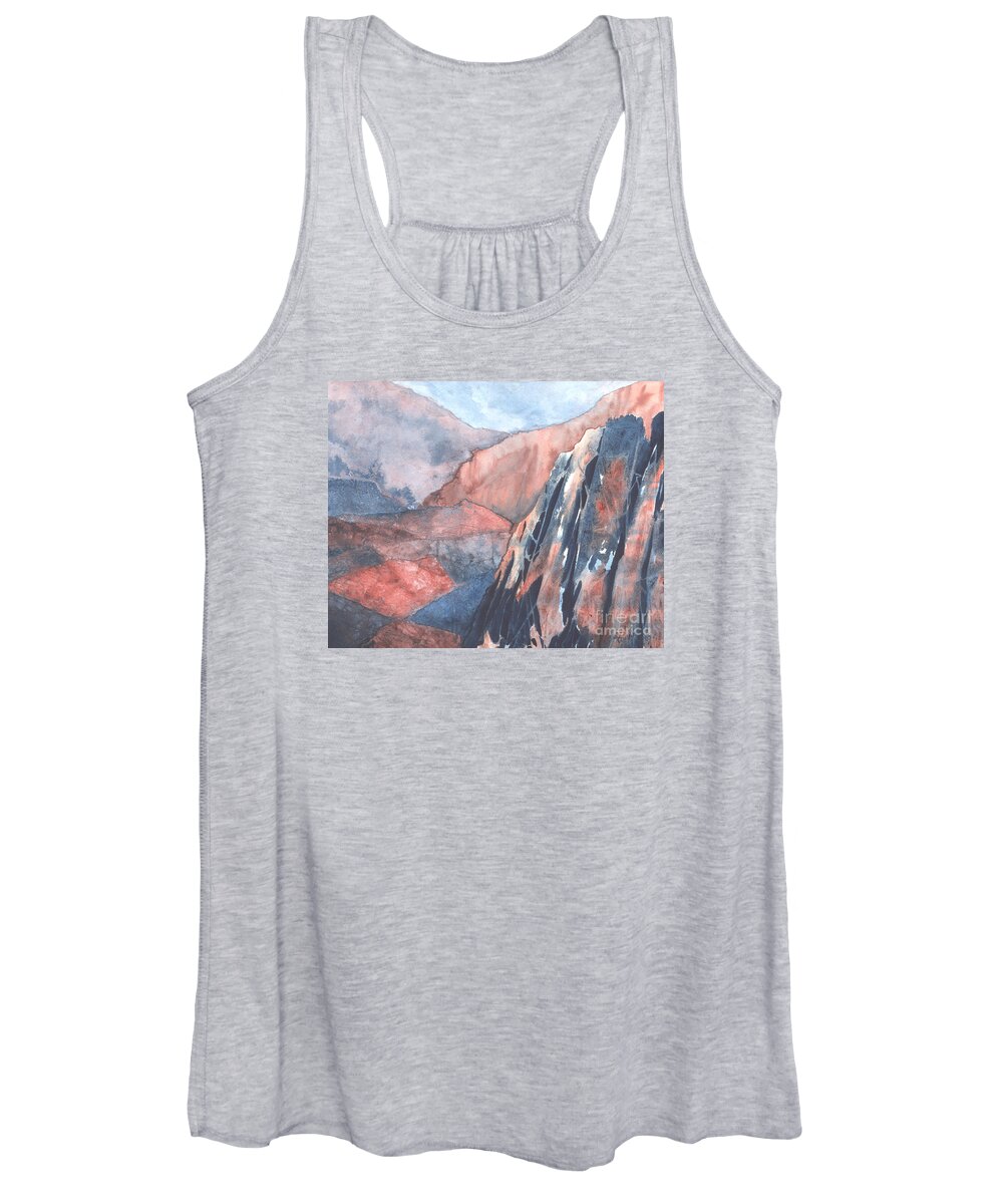 Landscape Women's Tank Top featuring the painting Higher Ground by Lynn Quinn