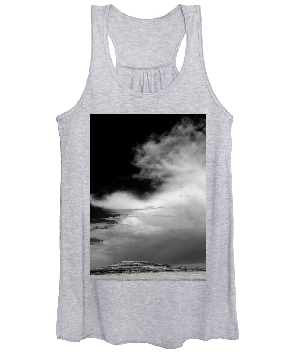 Hill Top Women's Tank Top featuring the photograph Hill Top Cross by Brian Duram