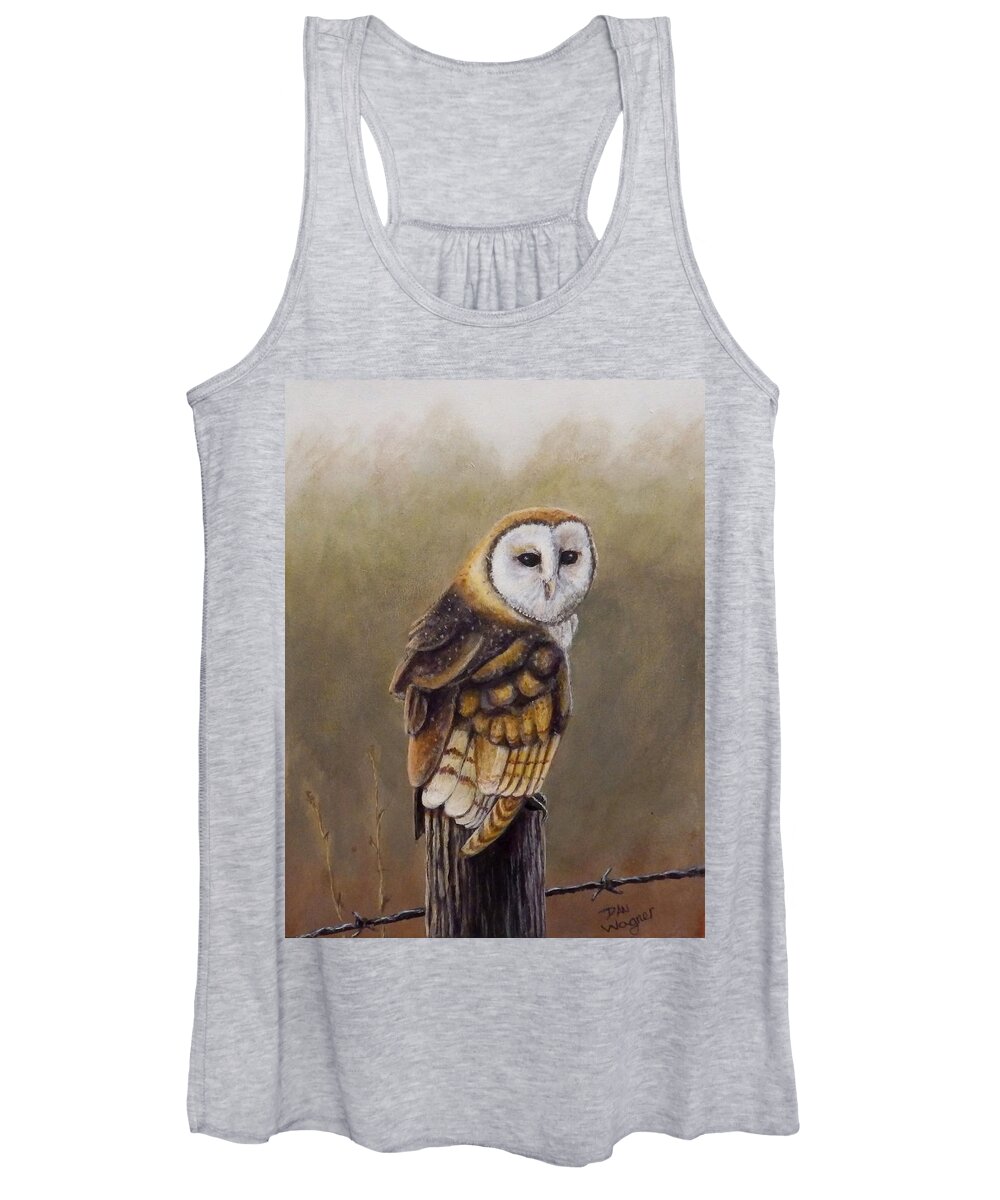 Bird Women's Tank Top featuring the painting His majesty Sits by Dan Wagner