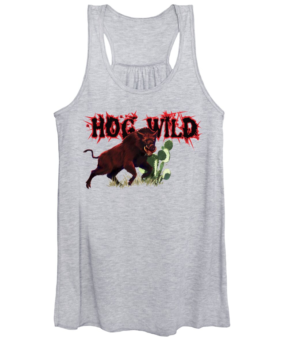 Hog Women's Tank Top featuring the painting Hog Wild Tee by Robert Corsetti