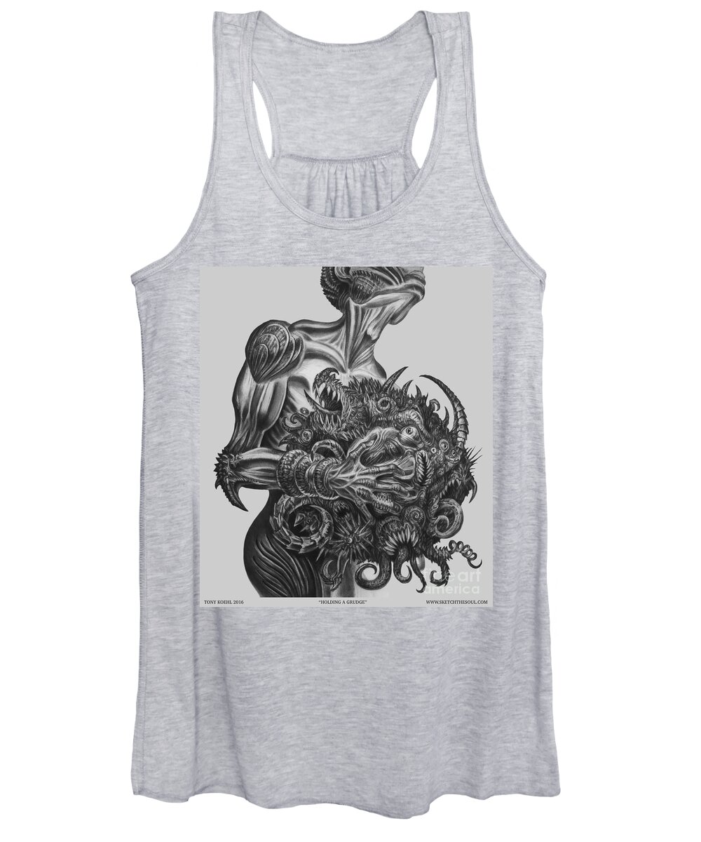 Tony Koehl Women's Tank Top featuring the drawing Holding a Grudge by Tony Koehl