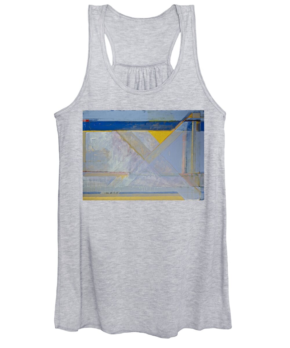 Abstract Painting Women's Tank Top featuring the painting Homage To Richard Diebenkorn's Ocean Park series by Cliff Spohn