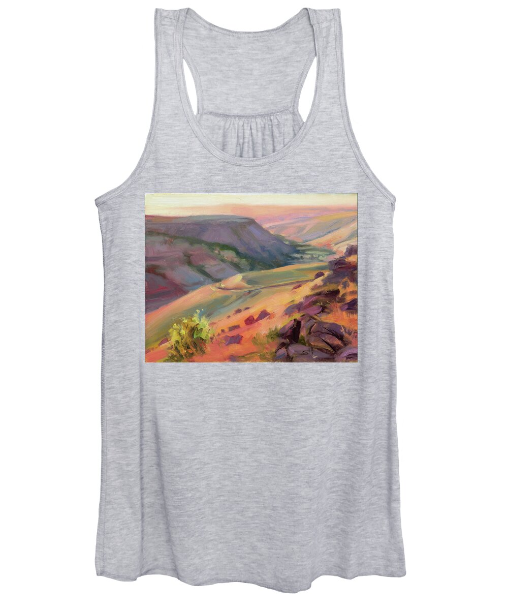 Country Women's Tank Top featuring the painting Home Country by Steve Henderson