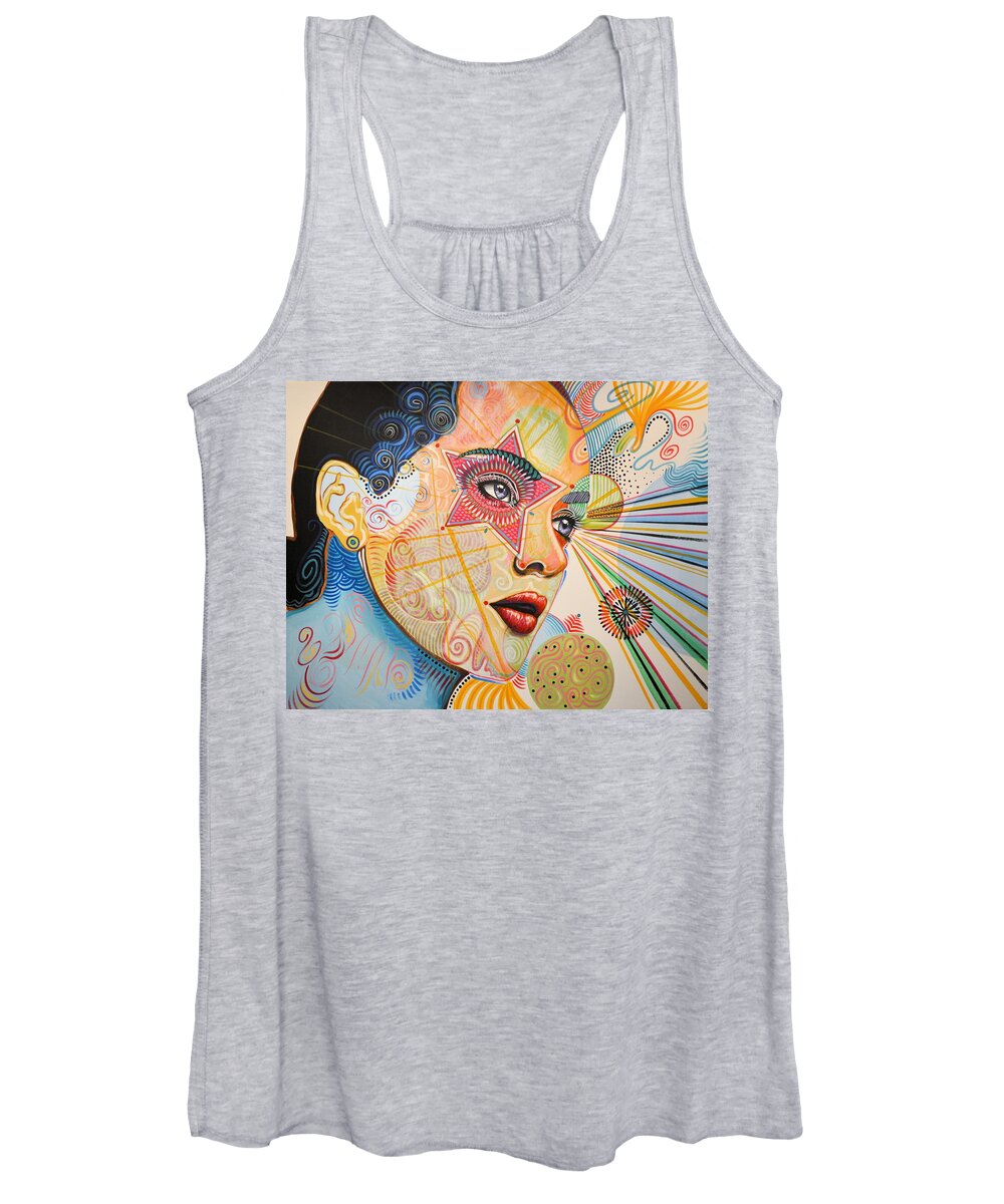 Portrait Women's Tank Top featuring the painting Honestly Speaking by Amy Giacomelli