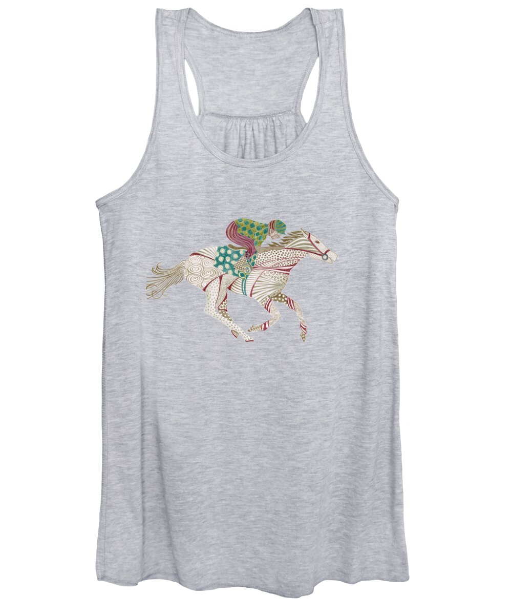 Horse Women's Tank Top featuring the painting Horse Racer by Amy Kirkpatrick