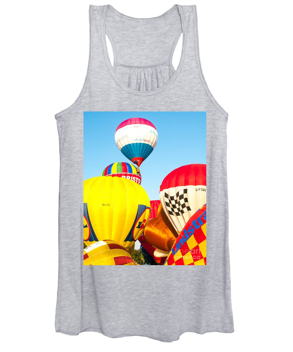 Balloon Fiesta Women's Tank Top featuring the photograph Hot air balloons by Colin Rayner