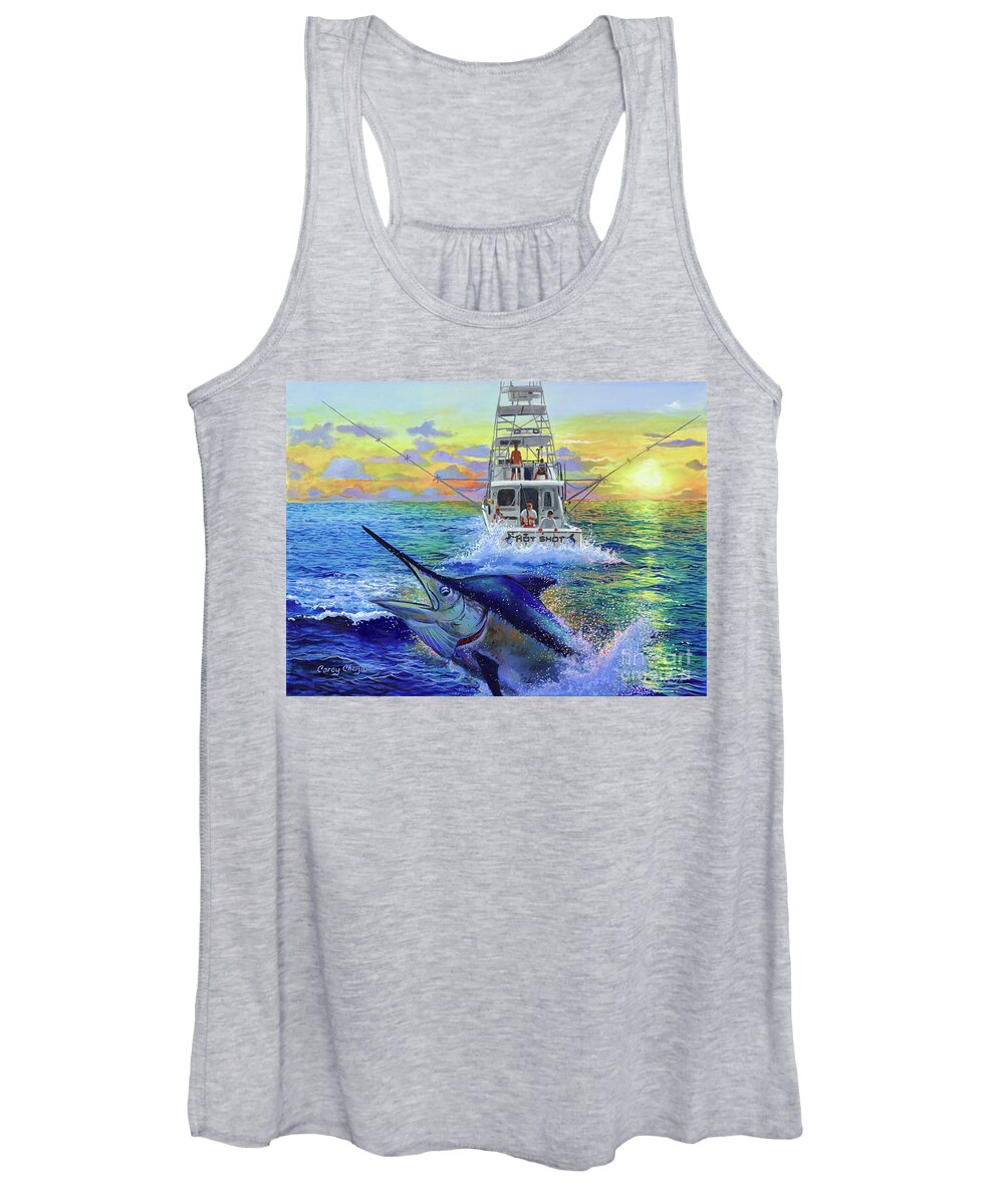 Marlin Women's Tank Top featuring the painting Hot Shot Marlin by Carey Chen