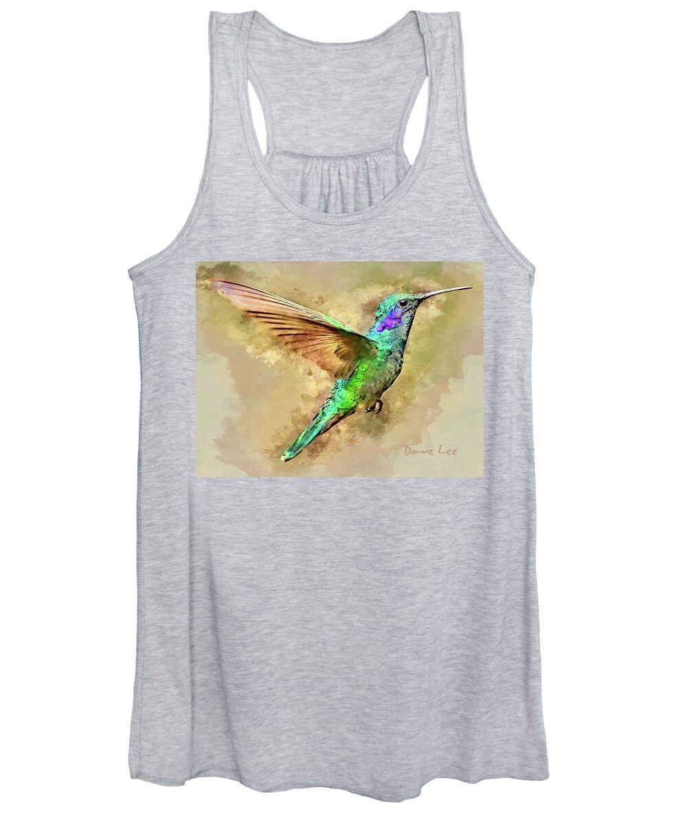 Hummingbird Women's Tank Top featuring the mixed media Humdinger by Dave Lee