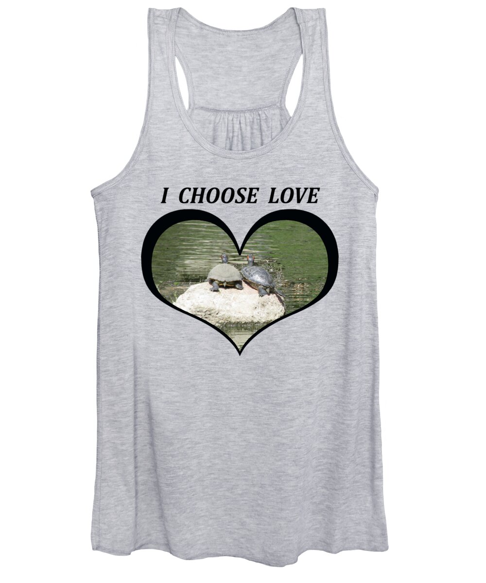 Love Women's Tank Top featuring the digital art I Chose Love With Two Turtles Snuggling by Julia L Wright