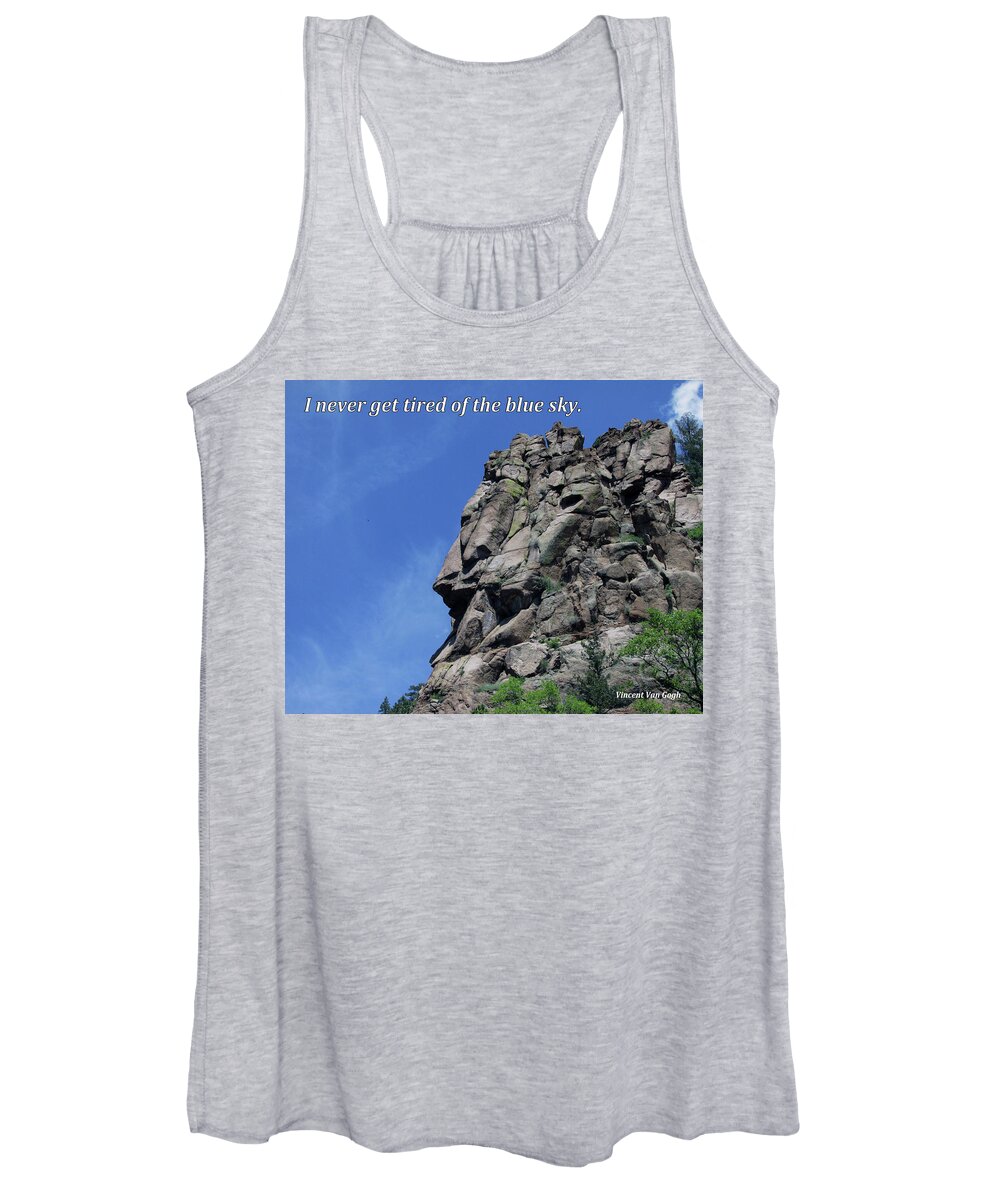 Gratitude Women's Tank Top featuring the digital art I Never Get Tired of Blue Sky by Julia L Wright