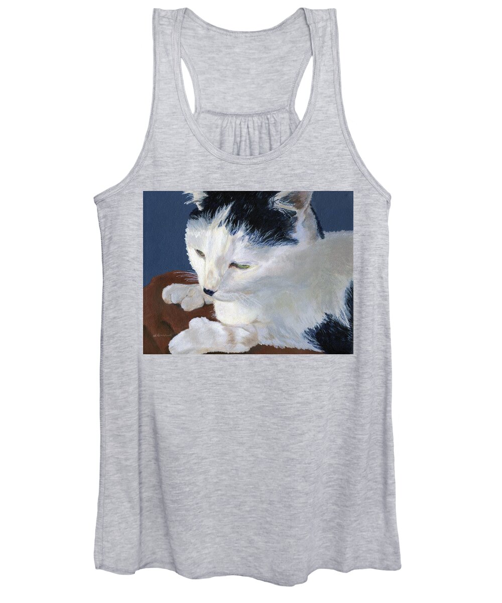 Cat Women's Tank Top featuring the painting Iggy by Lynne Reichhart