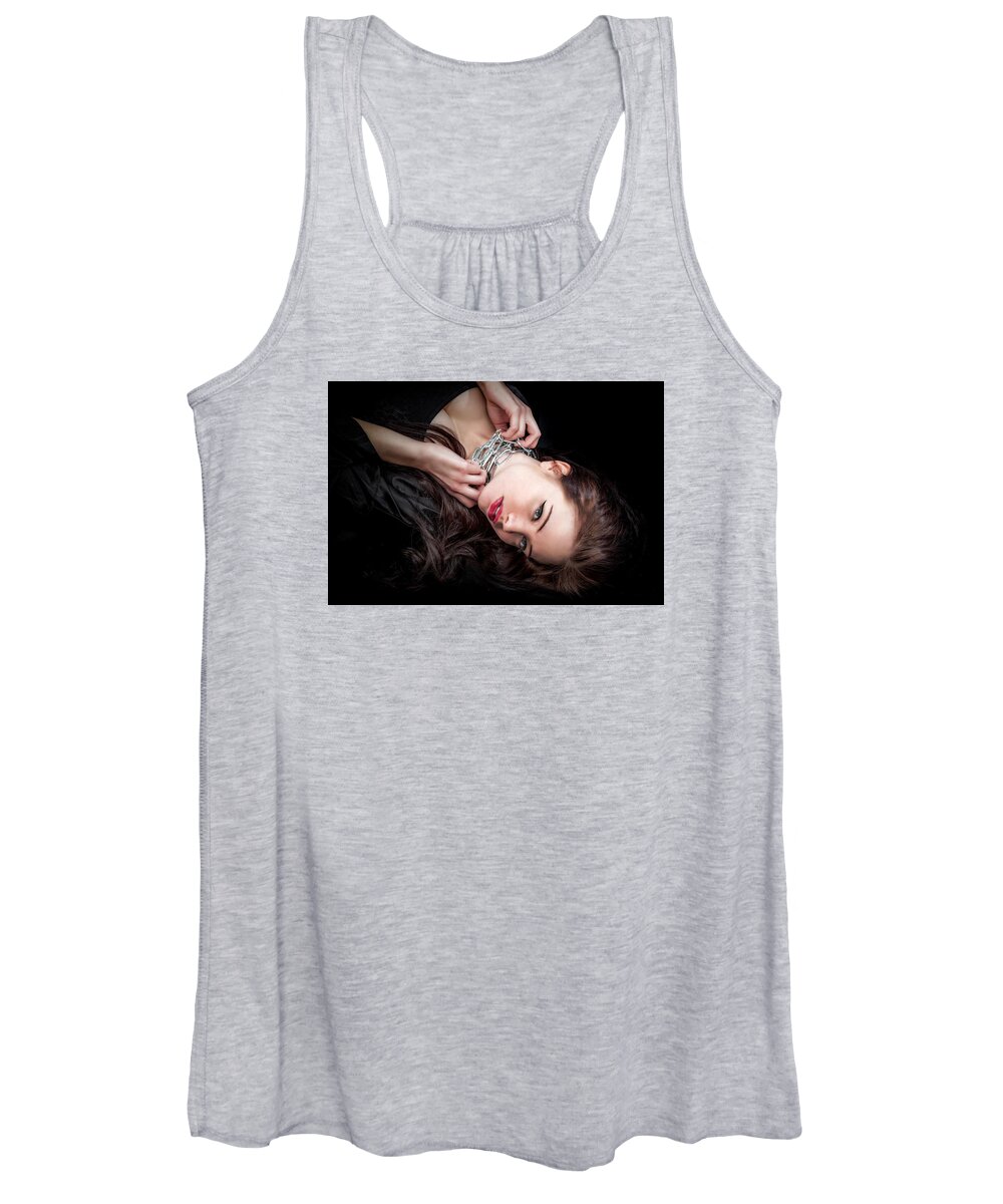 Model Women's Tank Top featuring the photograph In Chains by Rikk Flohr