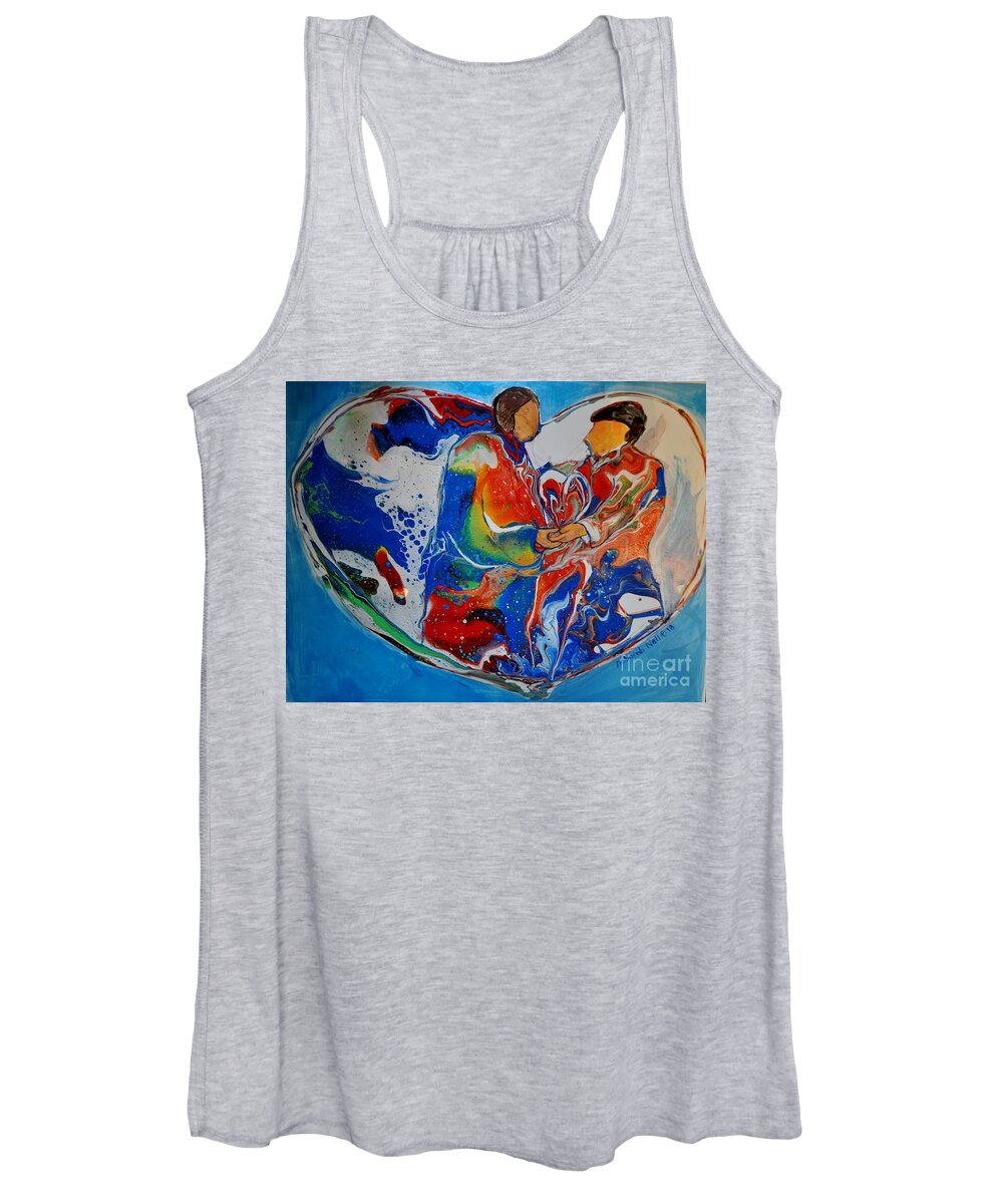 Faceless Women's Tank Top featuring the painting In One Accord by Deborah Nell