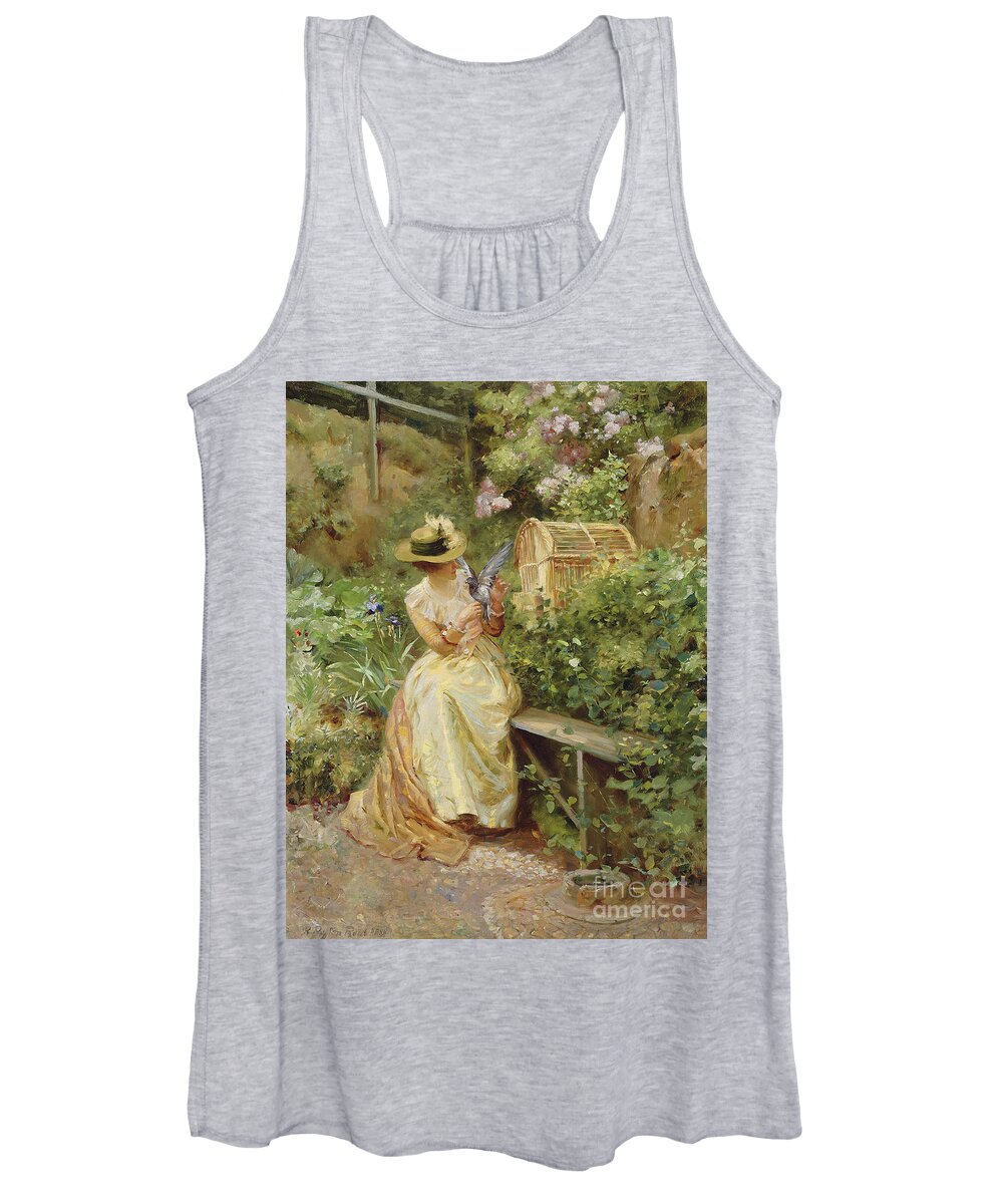 In The Garden Women's Tank Top featuring the painting In the Garden, 1892 by Robert Payton Reid