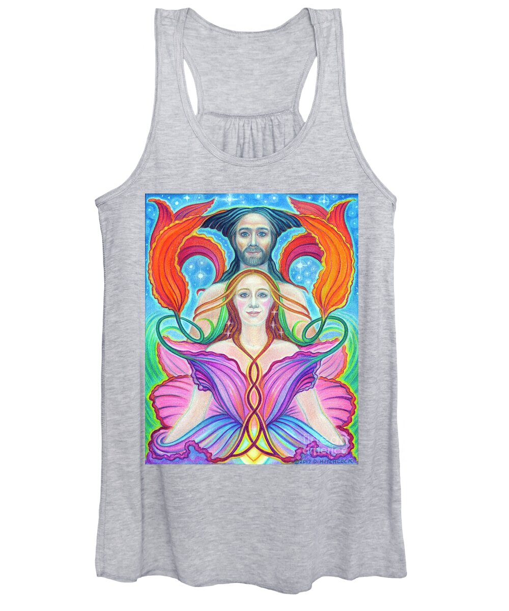 Spiritual Women's Tank Top featuring the drawing In the Garden of the Beloved by Debra Hitchcock